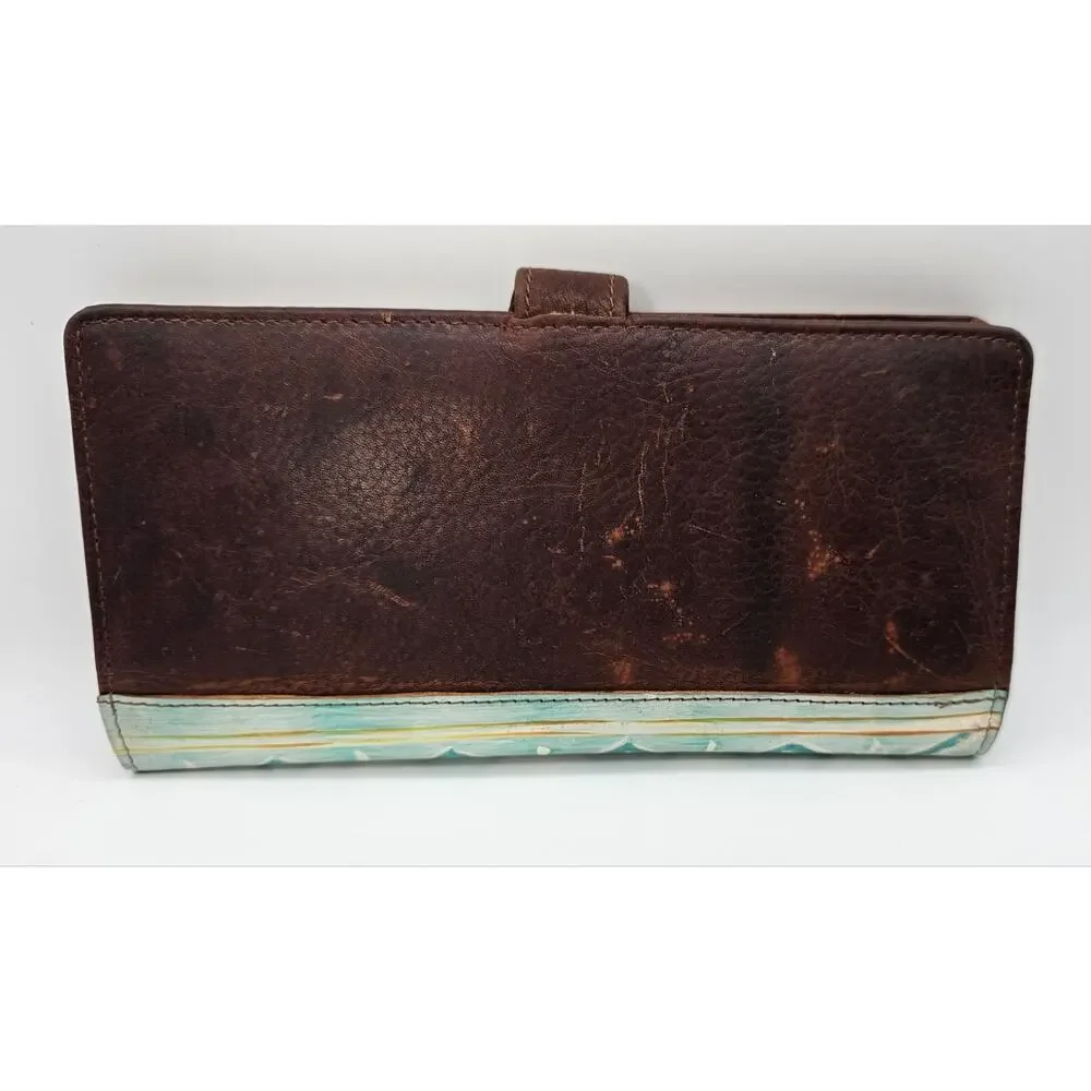 American Darling Magnet Snap Buffalo Wallet Genuine Leather New No Wrist Strap